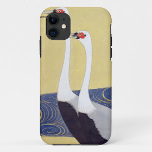 群鶴図屏風（部分）, 其一 Cranes(detail), Kiitsu iPhone 11 Case