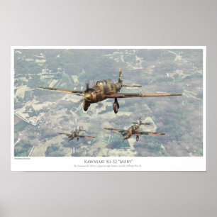 航空芸術ポスター"川崎Ki-32メリー" Poster