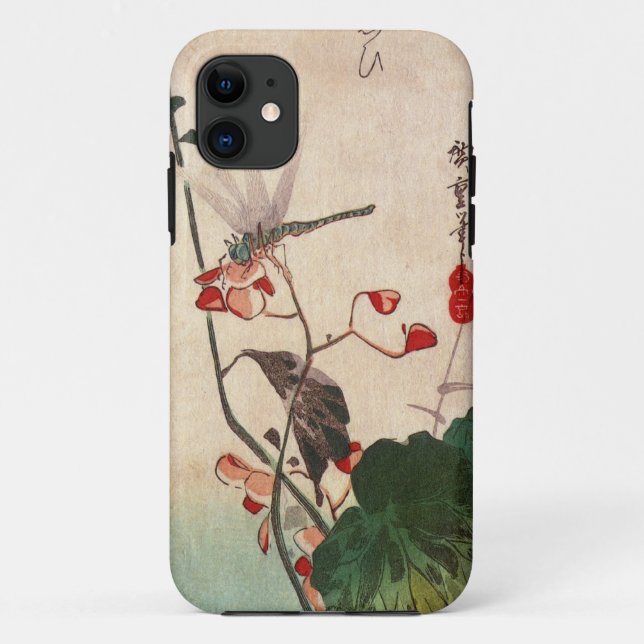 花にトンボ, 広重 Dragonfly and Flower, Hiroshige, Ukiyo-e Case-Mate iPhone Case (Back)