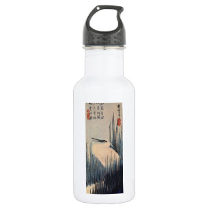 葦に白鷺, 広重 White heron and Reed, Hiroshige, Ukiyo-e 532 Ml Water Bottle