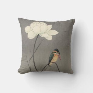 蓮にカワセミ, 古邨 Kingfisher on Lotus, Koson, Ukiyo-e Cushion