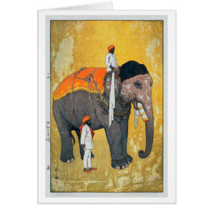 象, Elephant, Hiroshi Yoshida, Woodcut