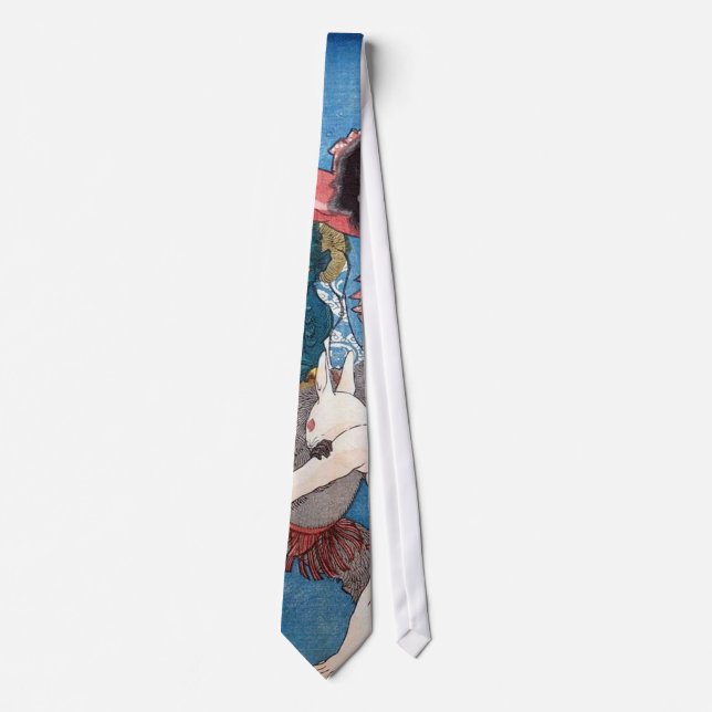 金太郎と動物,国芳 Kintaro & Animals, Kuniyoshi, Ukiyo-e Tie (Front)