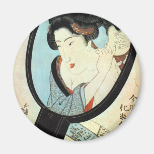 鏡の中の女, 国貞 Woman in the Mirror, Kunisada Magnet