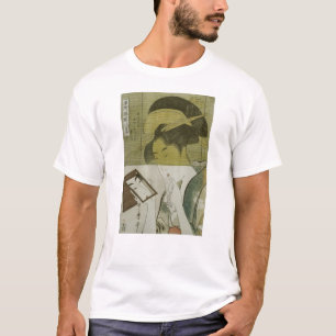 鏡を見る女, 歌麿 Woman who Sees mirror, Utamaro, Ukiyoe T-Shirt