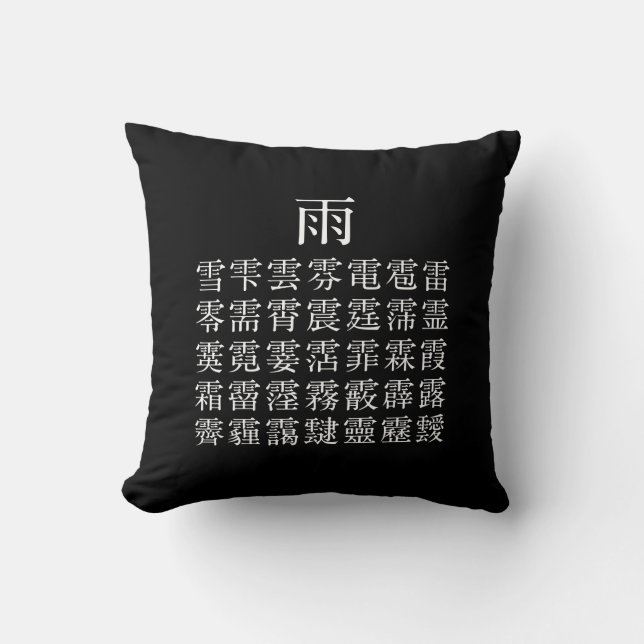 雨と雨冠の漢字 CUSHION (Front)