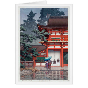 雨の春日大社, 川瀬巴水 Kasuga Shrine in Nara, Hasui Kawase