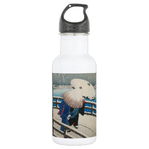 雪に傘, 古邨 Umbrellas in Snow, Koson, Ukiyo-e 532 Ml Water Bottle