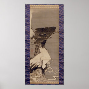 雪の中の鷲, 若冲 Eagle in The Snow, Jakuc Poster