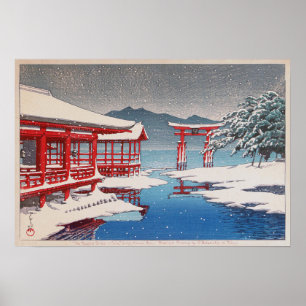 雪の宮島, Miyajima Shrine in Snow, Hasui Kawas Poster