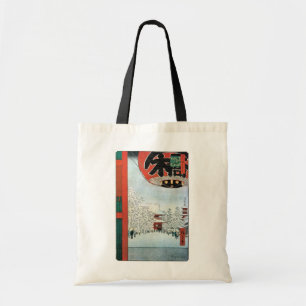 雪の浅草, 広重 Snow in Asakusa, Hiroshige Ukiyoe Tote Bag