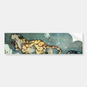 雪中虎図, 北斎 Tiger in the Snow, Hokusai Bumper Sticker