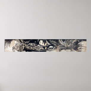 雲龍図, 曾我蕭白 Dragon with Cloud, Sumi-e Poster