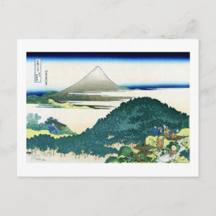 青山円座松, 北斎 View Mt.Fuji from Aoyama, Hokusai, Ukiyo Postcard