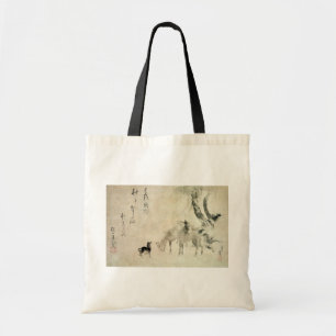 馬の家族, 北斎 Family of The Horse, Hokusai, Sumi-e Tote Bag