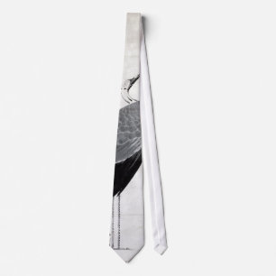 鶴図, 若冲 Crane, Jakuchu, Japan Art Tie