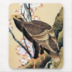 鷲と桜, 北斎 Eagle and Cherry Blossoms, Hokusai Mouse Pad