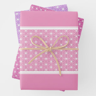 麻の葉 ASANOHA Japanese KIMONO pattern Wrapping Paper Sheet