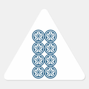 麻雀牌 8筒 / EIGHT OF CIRCLES -MAHJONG TILE- TRIANGLE STICKER