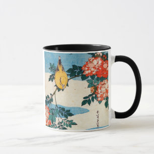 黄鳥と薔薇, 北斎 Yellow Bird and Rose, Hokusai, Ukiyo-e Mug