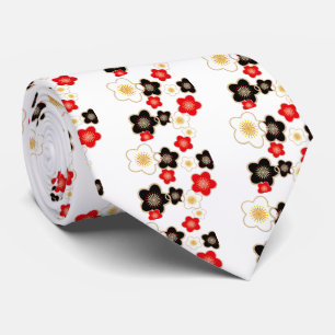 黒と赤と白の花々 TIE