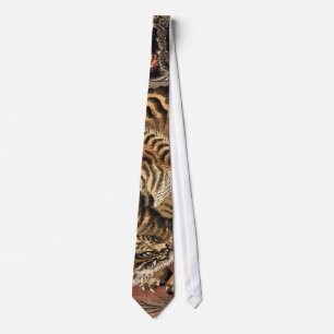 龍虎, 国芳 Tiger & Dragon, Kuniyoshi, Ukiyo-e Tie