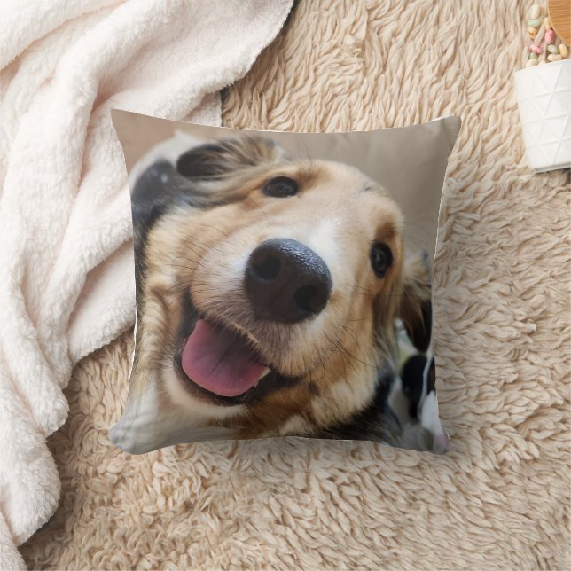 스마일 강아지 얼굴 베개쿠션 CUSHION (Blanket)