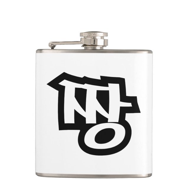 짱 JJANG - The BEST ~ Korean Slang Hangul Language Hip Flask (Front)