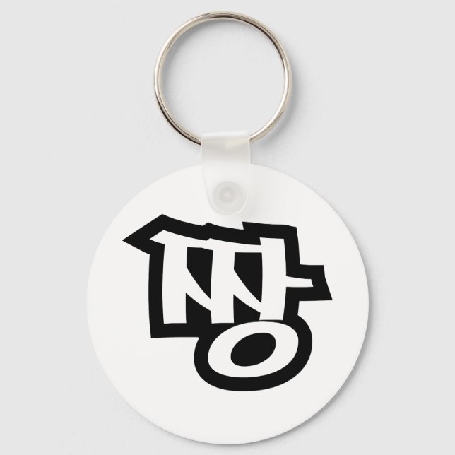 짱 JJANG - The BEST ~ Korean Slang Hangul Language Key Ring (Front)