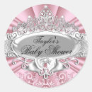 Search for pink damask baby shower stickers Princess
