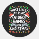 Search for video game parody stickers Santa