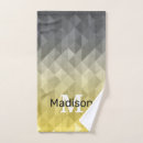 Search for gray and yellow bath towels For him