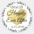 Search for black white gold wedding stickers Heart