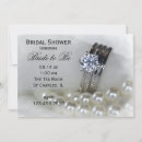 Search for diamond ring bridal shower invitations Silver