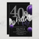 Search for purple 40th birthday invitations Silver