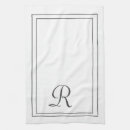 Search for black and white monogram tea towels Elegant