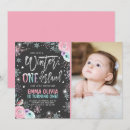 Search for winter onederland pink and silver invitations Girl