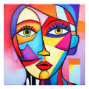 Search for abstract woman face posters Red