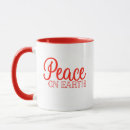 Search for peace on earth mugs Red