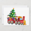 Search for red train christmas cards Santa