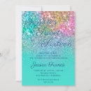 Search for mermaid sweet 16 invitations Glitter