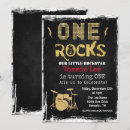Search for one rocks 1st birthday invitations Rock n roll
