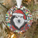 Search for alaskan husky christmas tree decorations Alaskan malamute dog