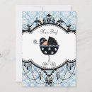 Search for damask baby boy shower invitations Blue