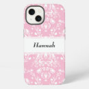 Search for pink damask iphone cases White