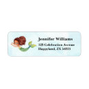 Search for 2nd birthday party return address labels Watercolor