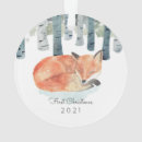 Search for cute fox christmas tree decorations Watercolor