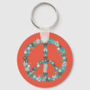 Search for peace symbol key rings Flower