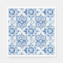 Search for blue tile napkins Watercolor