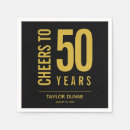 Search for cheers to 50 years napkins Black and gold